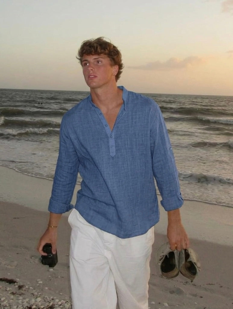Ellis Grant No. 4 - Monterey Lightweight Cotton Henley Shirt