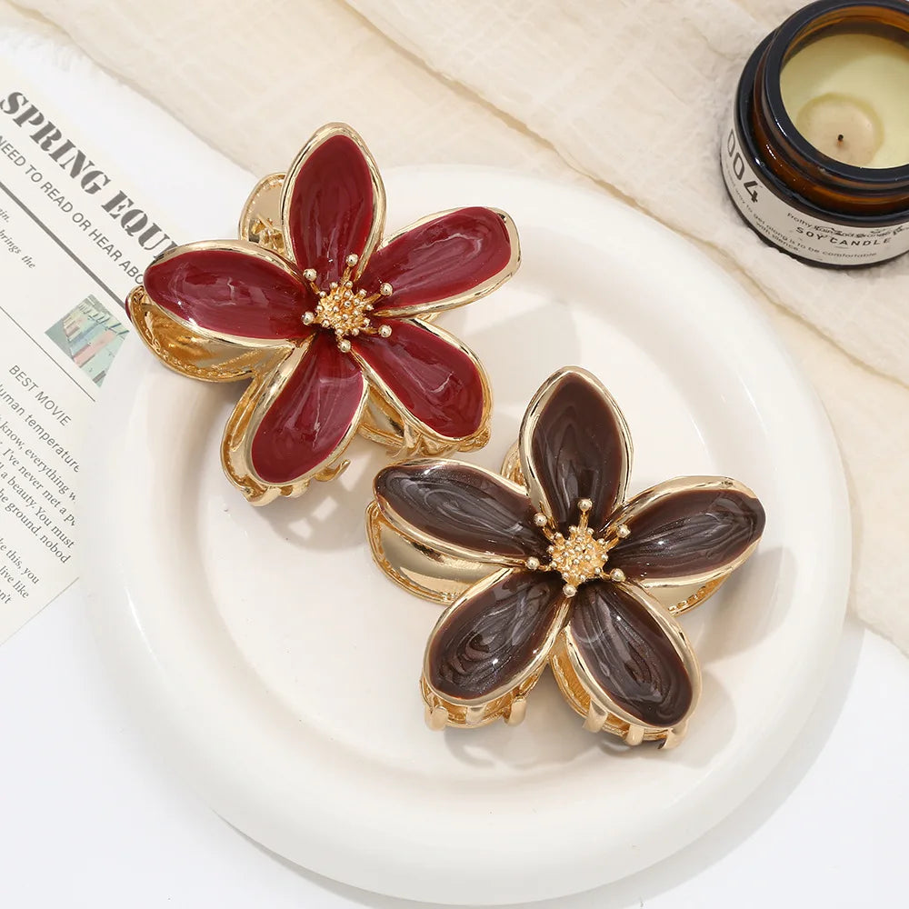 Ellis Grant No. 2 — Fleur Enamel Rhinestone Clip