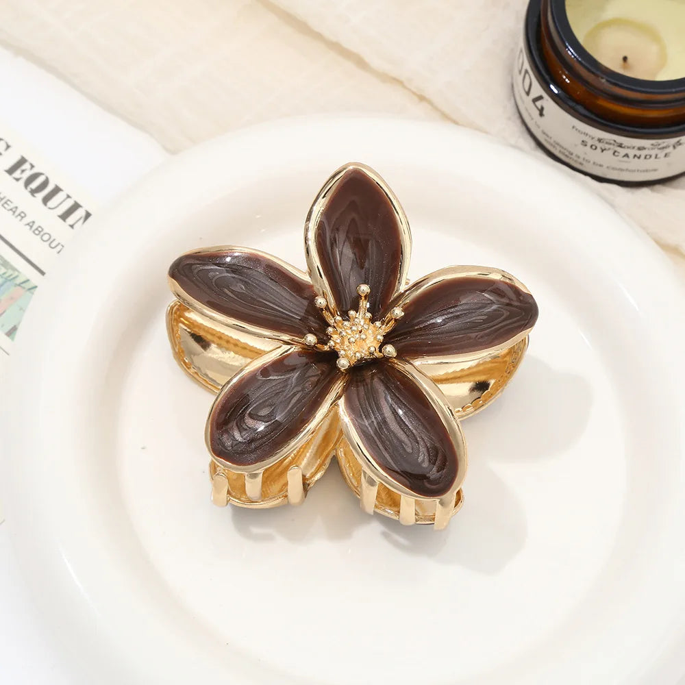 Ellis Grant No. 2 — Fleur Enamel Rhinestone Clip