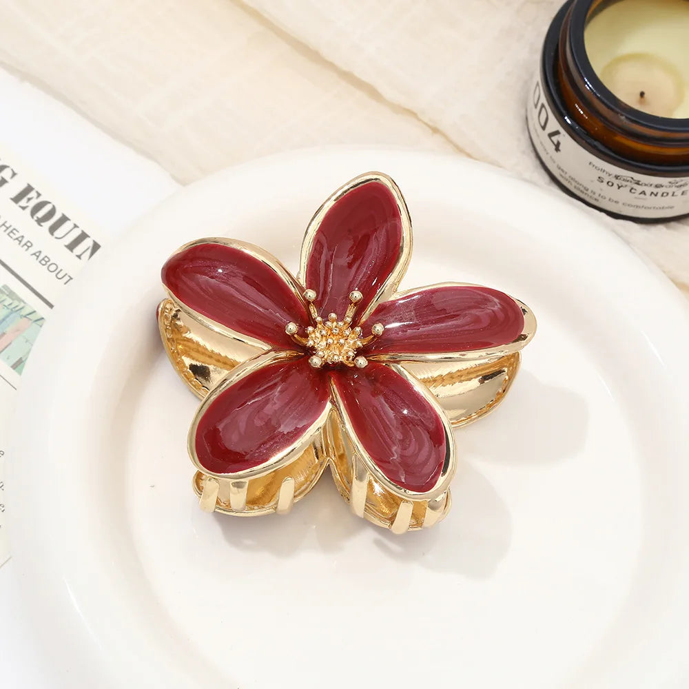 Ellis Grant No. 2 — Fleur Enamel Rhinestone Clip